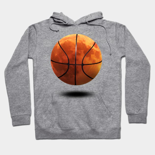 Basketball and the Moon Hoodie by DavidLoblaw